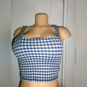 Blue Gingham Women's Top
